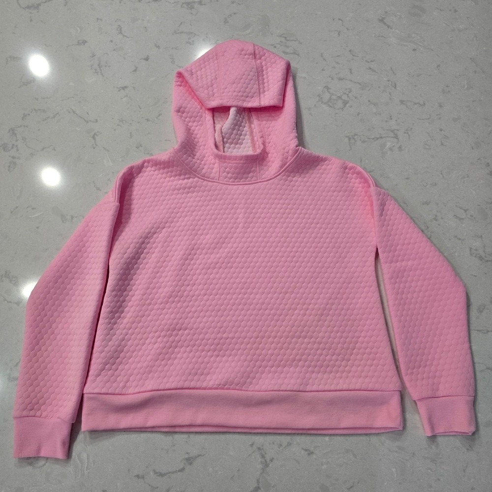 Xersion Girls Pink Honeycomb Quilted Hoodie Pullover Size L 14